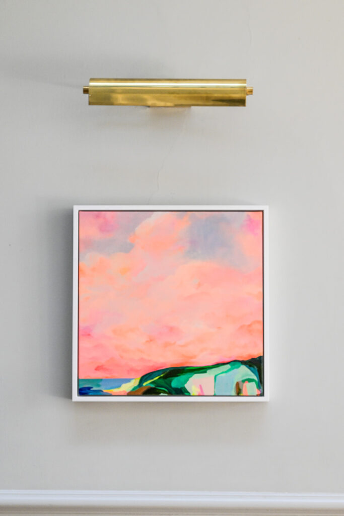 Brightly coloured abstract seascape artwork by artist Hollie Savory called Forever and Always