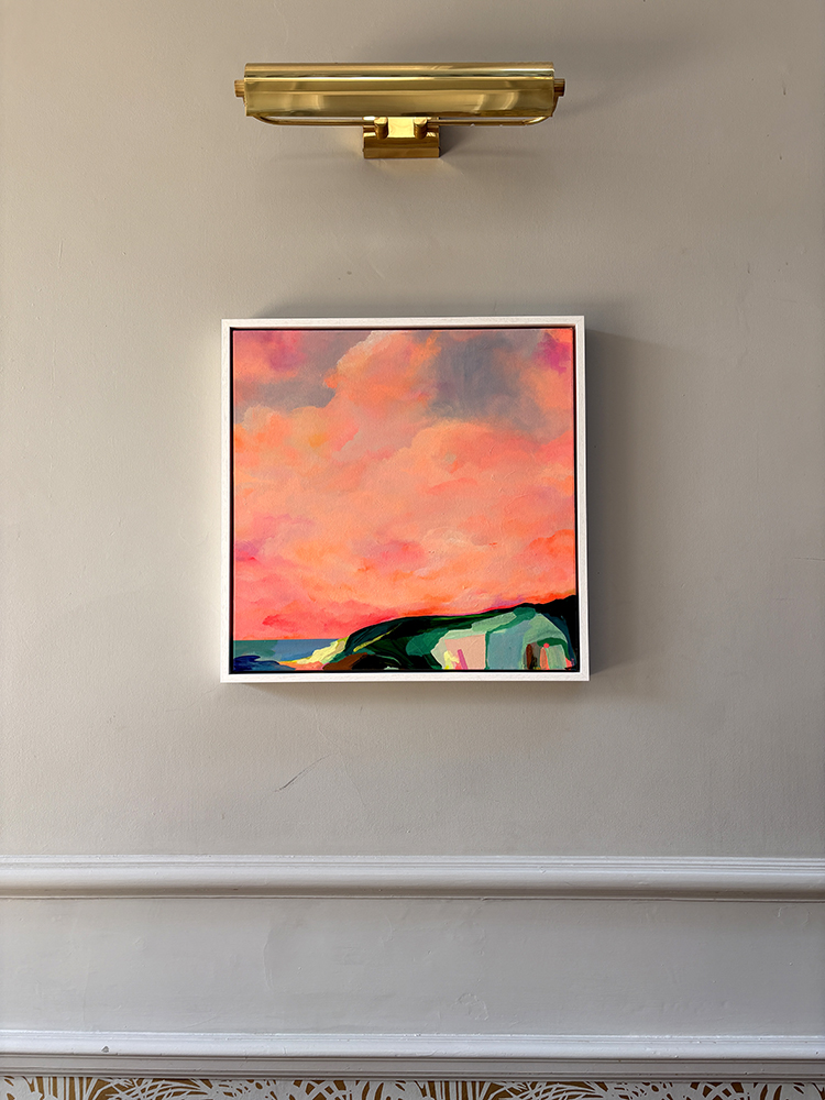 Artwork showing a peach cloudscape