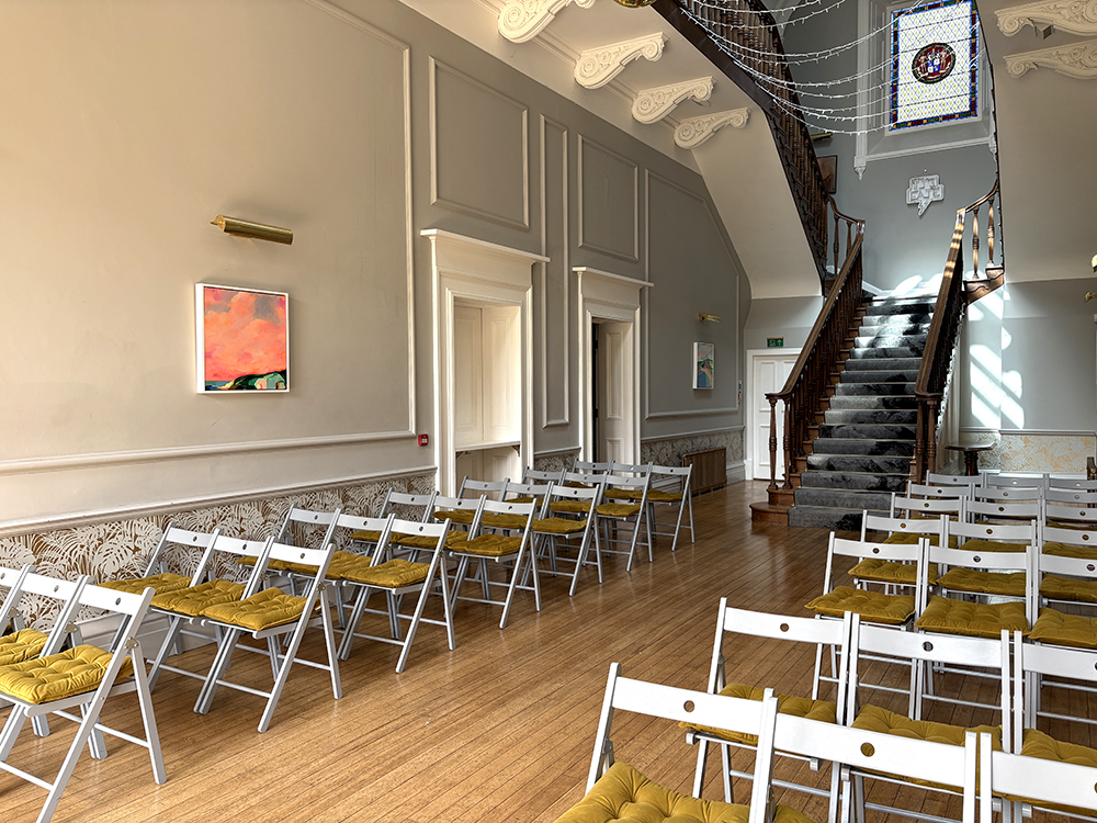 The Netherbyres House Grand Hall with Hollie Savory's art on display