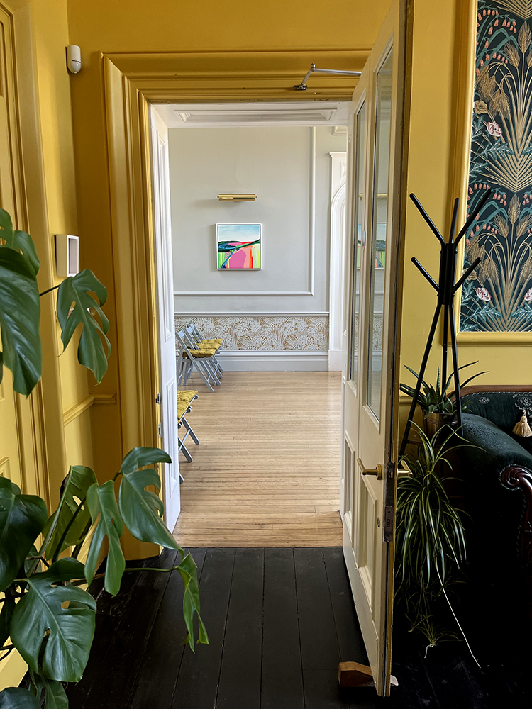 The Netherbyres House Grand Hall with Hollie Savory's art on display